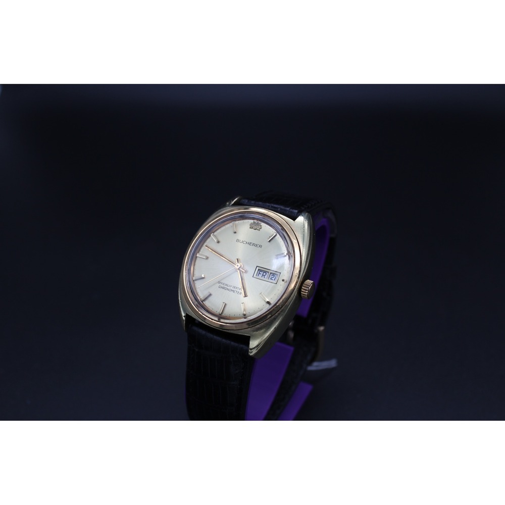 Vintage Bucherer Chronometer Automatic Day-Date Swiss - Serviced 1970s Running
